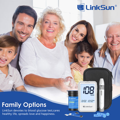 Blood Glucose Meter Kit with Test Strips & Lancets for Fast Accurate Diabetes Monitoring