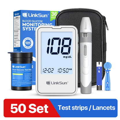 Blood Glucose Meter Kit with Test Strips & Lancets for Fast Accurate Diabetes Monitoring