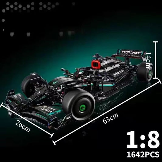 F1 W14 Race Car Building Blocks – 1 to 8 Scale 1642PCS Technical Supercar Model Kit for Kids & Collectors