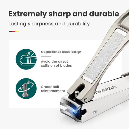 Anti-Splash Stainless Steel Nail Clippers for Precision Fingernail & Toenail Care