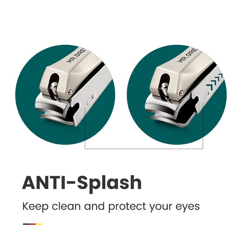 Anti-Splash Stainless Steel Nail Clippers for Precision Fingernail & Toenail Care