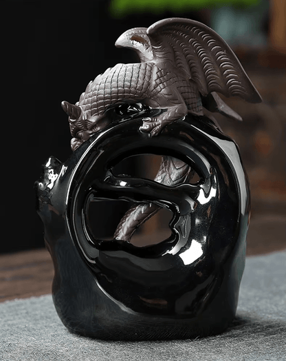 Ceramic Dragon Backflow Incense Burner for Home Decor and Aromatherapy