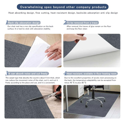 Keilymat 35.43x47.24in Office Chair Mat – Hardwood Floor Protector for Gaming & Work