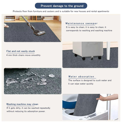 Keilymat 35.43x47.24in Office Chair Mat – Hardwood Floor Protector for Gaming & Work