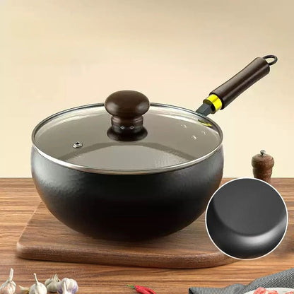Big Belly Pot Deepened Non Stick Iron Pot Flat Bottom Frying Pan with Lid