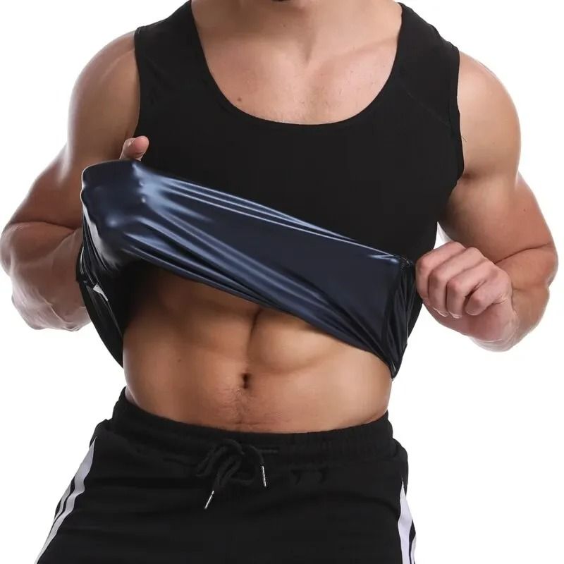Mens Sauna Sweat Vest Heat Trapping Compression Shirt