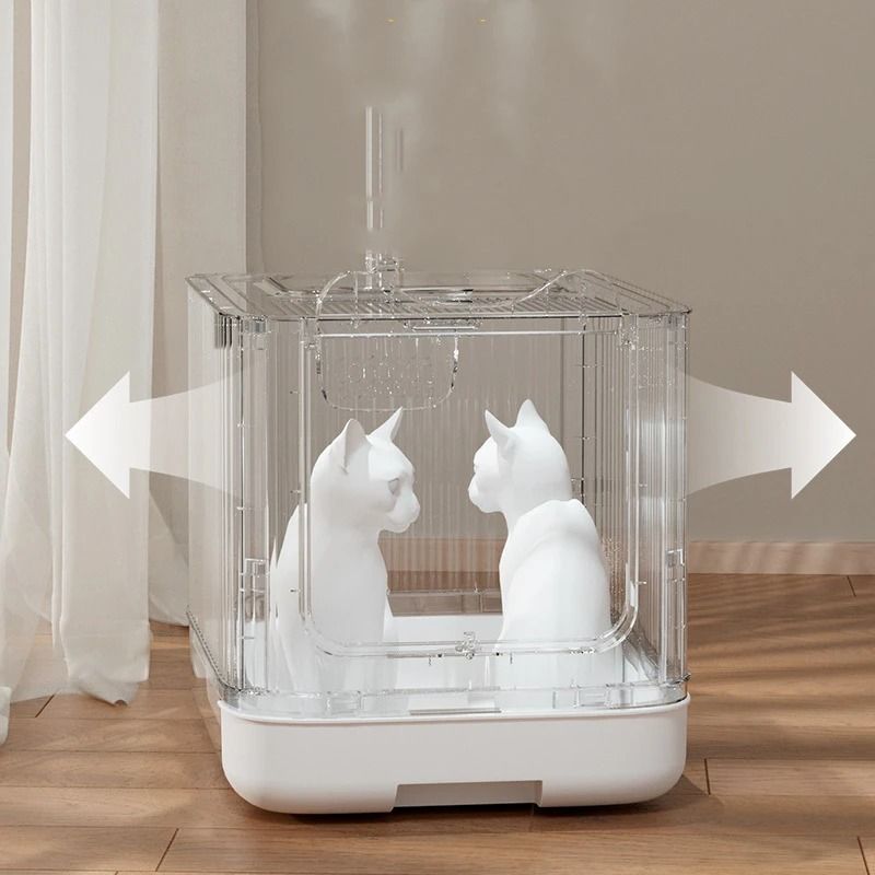 Enclosed Cat Litter Box with UV Light for Odor Control