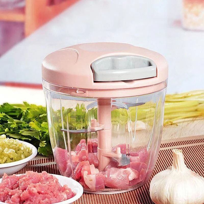 Manual Meat and Vegetable Chopper Garlic Press Crusher 500ml 900ml
