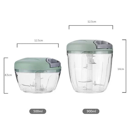Manual Meat and Vegetable Chopper Garlic Press Crusher 500ml 900ml