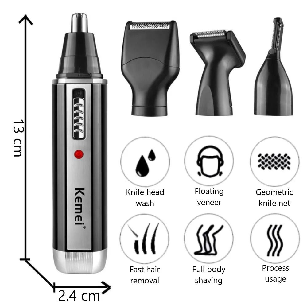 4 in 1 Rechargeable Nose Ear and Beard Hair Trimmer for Men