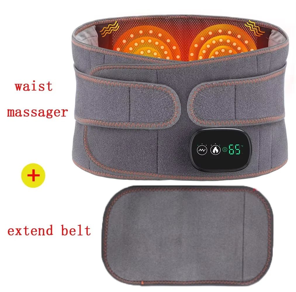 Electric Heating Waist Massager Belt with Vibration and Hot Compress 3 Gear Adjustment