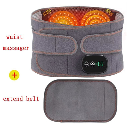 Electric Heating Waist Massager Belt with Vibration and Hot Compress 3 Gear Adjustment