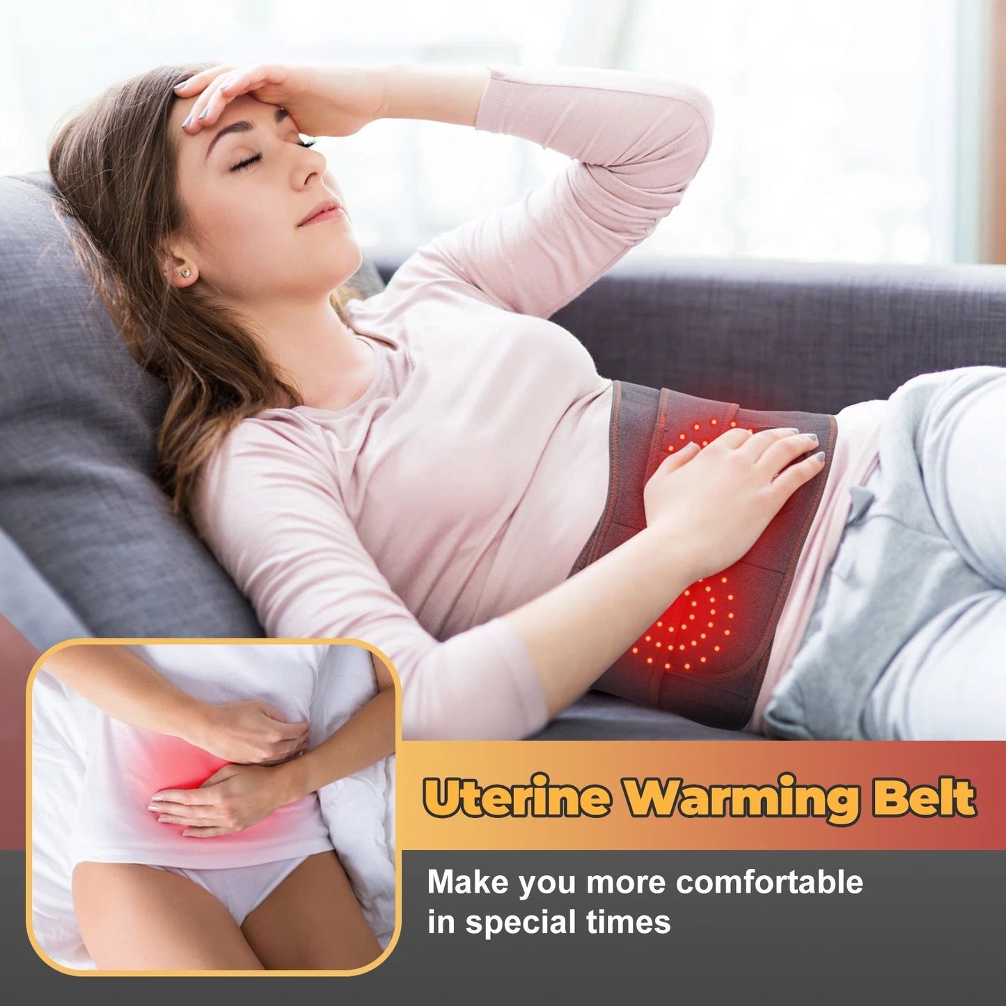 Electric Heating Waist Massager Belt with Vibration and Hot Compress 3 Gear Adjustment