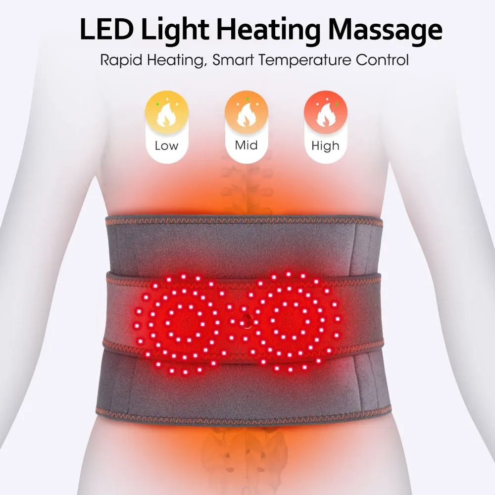 Electric Heating Waist Massager Belt with Vibration and Hot Compress 3 Gear Adjustment
