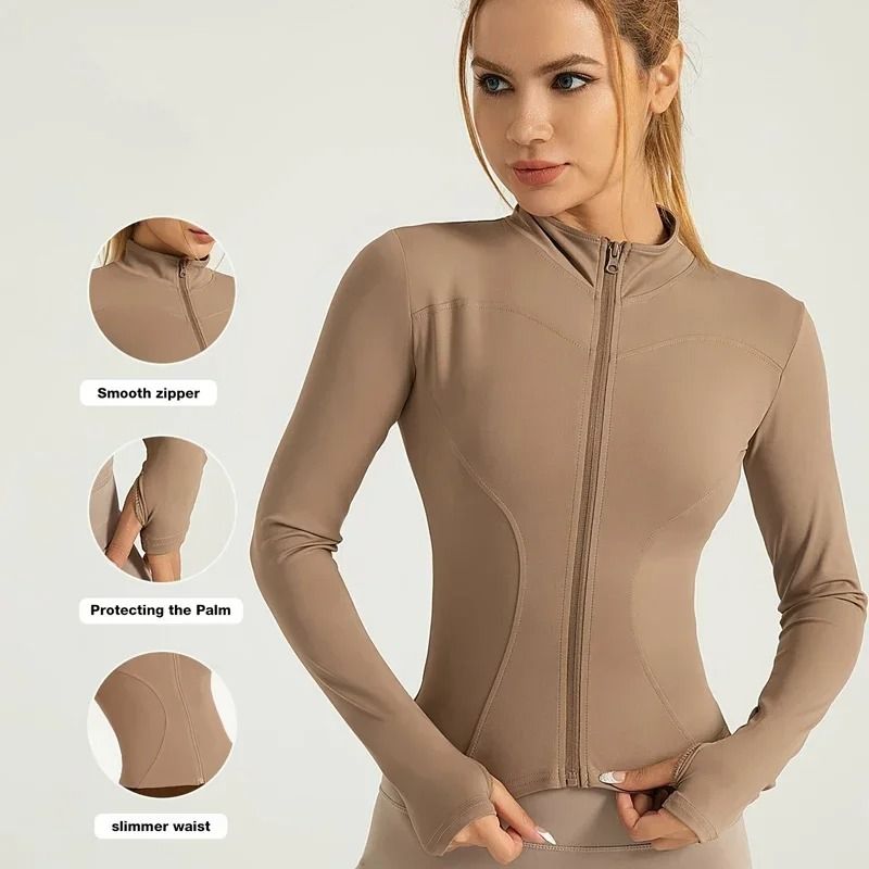 Breathable Seamless Cropped Workout Jacket for Women