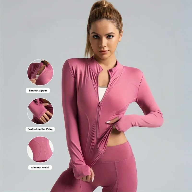Breathable Seamless Cropped Workout Jacket for Women
