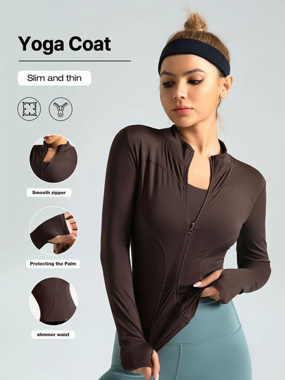 Breathable Seamless Cropped Workout Jacket for Women