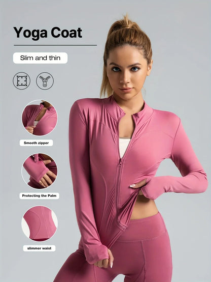 Breathable Seamless Cropped Workout Jacket for Women
