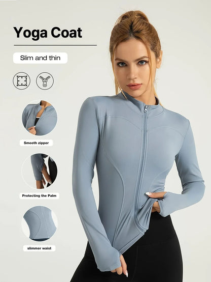 Breathable Seamless Cropped Workout Jacket for Women