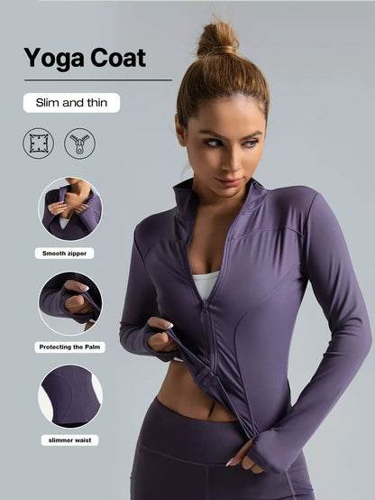 Breathable Seamless Cropped Workout Jacket for Women