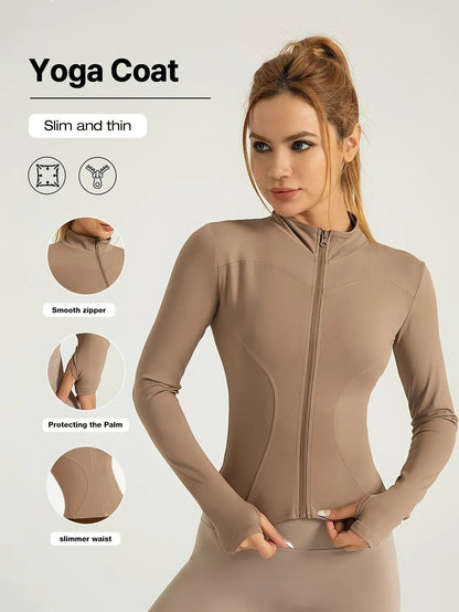 Breathable Seamless Cropped Workout Jacket for Women