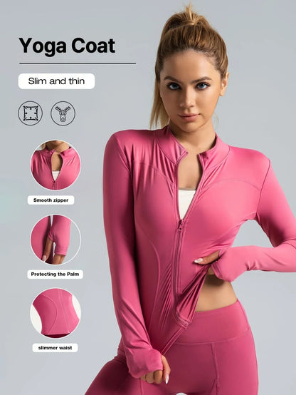 Breathable Seamless Cropped Workout Jacket for Women