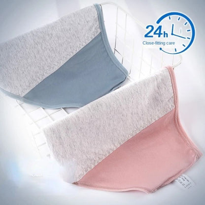 3 Pack Women Cotton Menstrual Briefs Leakproof High Absorption Postpartum Underwear
