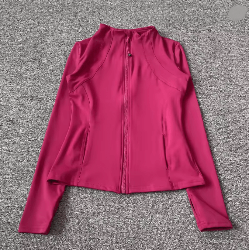 Slim Fit Womens Fitness Jacket Quick Dry Long Sleeve Yoga and Running Top