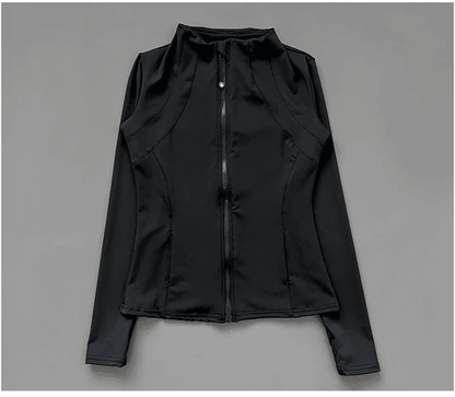 Slim Fit Womens Fitness Jacket Quick Dry Long Sleeve Yoga and Running Top