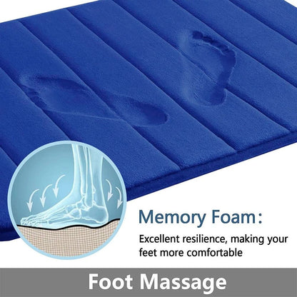 Super Absorbent Memory Foam Bath Mat Set Non Slip Bathroom Rug and Shower Room Doormat