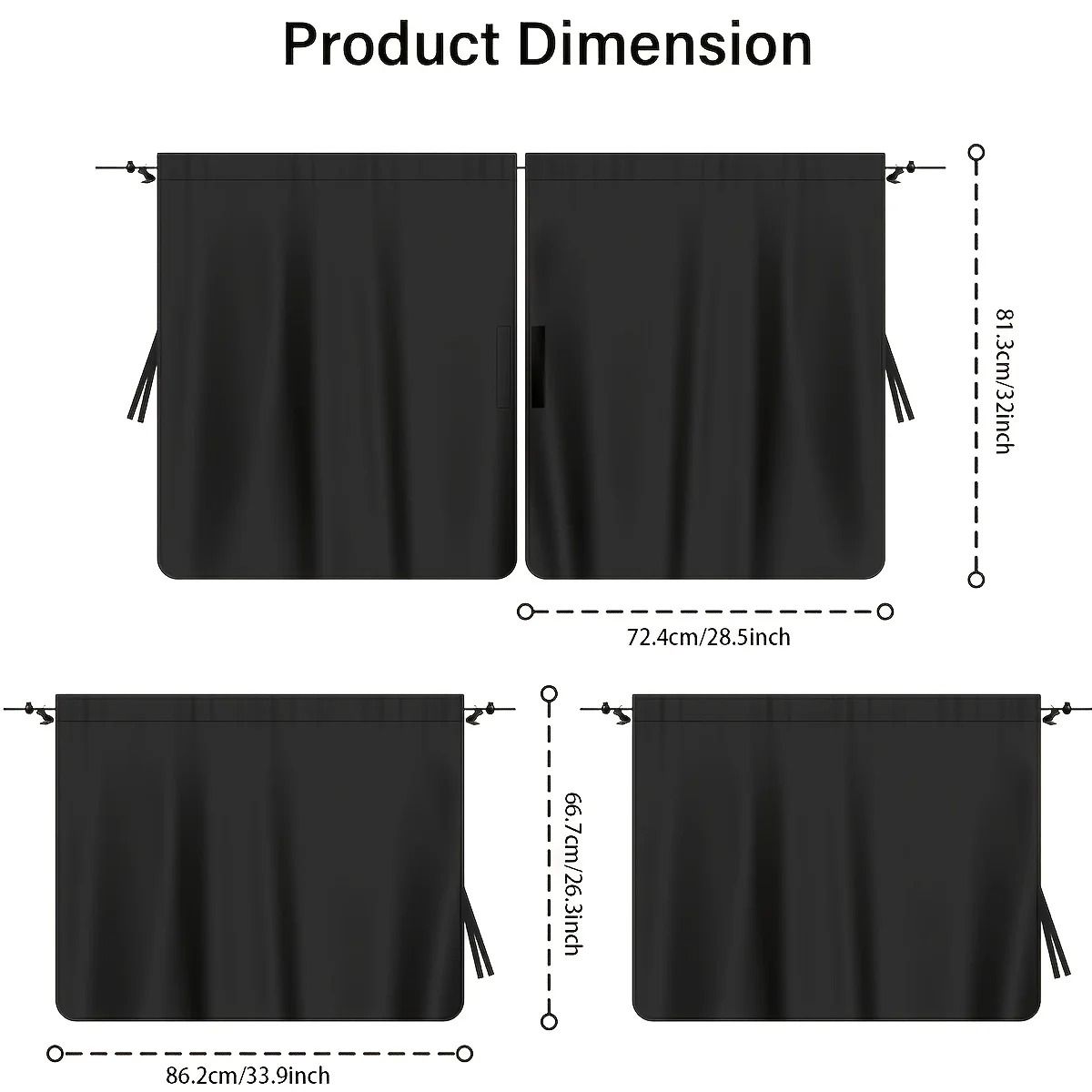 4 Piece Car Privacy Curtain Set – Window Shade for Travel, Nap, Camping, and Night Driving