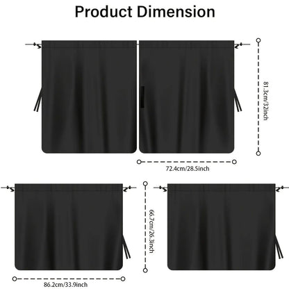 4 Piece Car Privacy Curtain Set – Window Shade for Travel, Nap, Camping, and Night Driving
