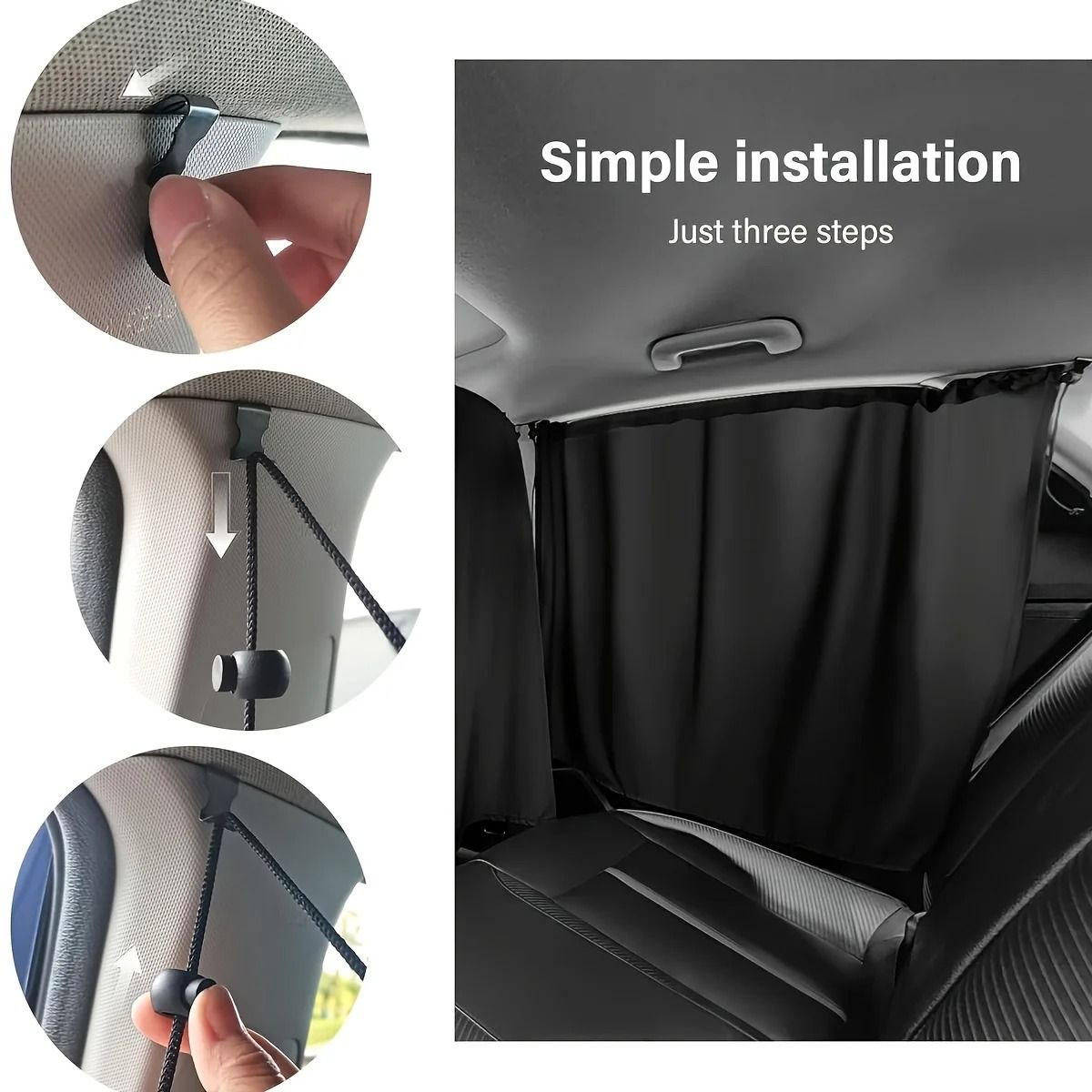 4 Piece Car Privacy Curtain Set – Window Shade for Travel, Nap, Camping, and Night Driving