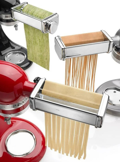 Pasta Attachment for KitchenAid Mixer – Stainless Steel Pasta Roller and Cutter for Spaghetti and Fettuccine