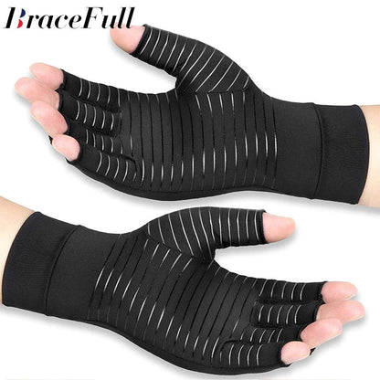 Copper Arthritis Compression Gloves Fingerless Pain Relief Support for Arthritis Carpal Tunnel Swelling Men Women