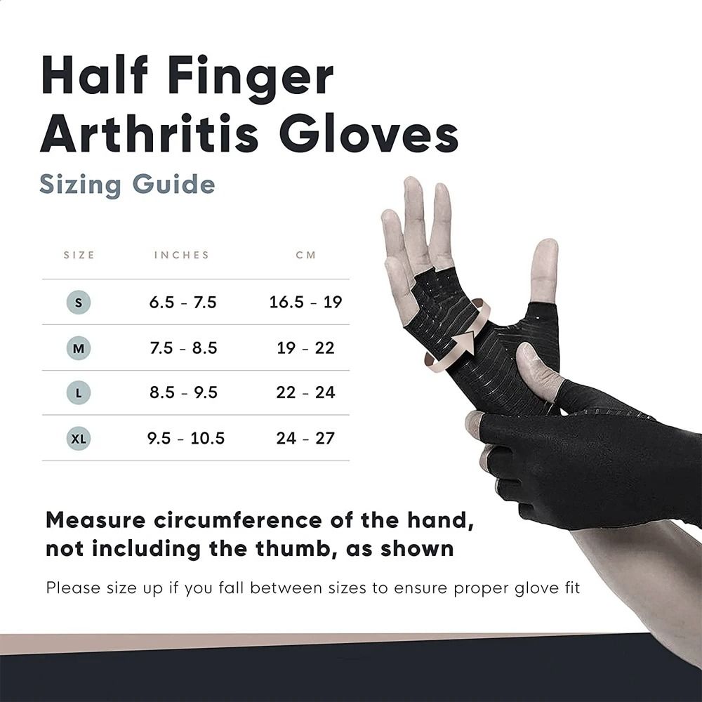 Copper Arthritis Compression Gloves Fingerless Pain Relief Support for Arthritis Carpal Tunnel Swelling Men Women