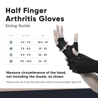 Copper Arthritis Compression Gloves Fingerless Pain Relief Support for Arthritis Carpal Tunnel Swelling Men Women
