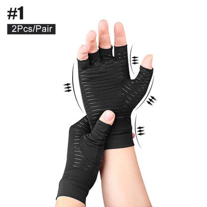 Copper Arthritis Compression Gloves Fingerless Pain Relief Support for Arthritis Carpal Tunnel Swelling Men Women