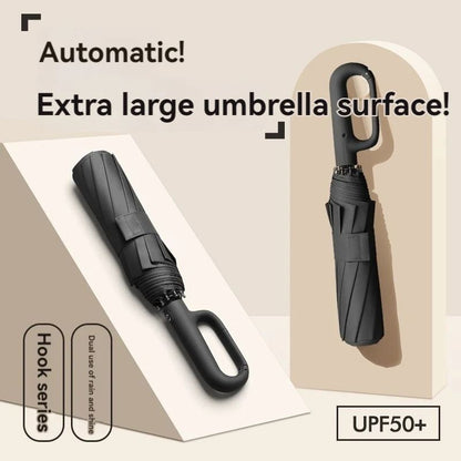 Ring Buckle Design 20 Rib Fully Automatic Folding Umbrella Extra Large Sunshade for Men and Women