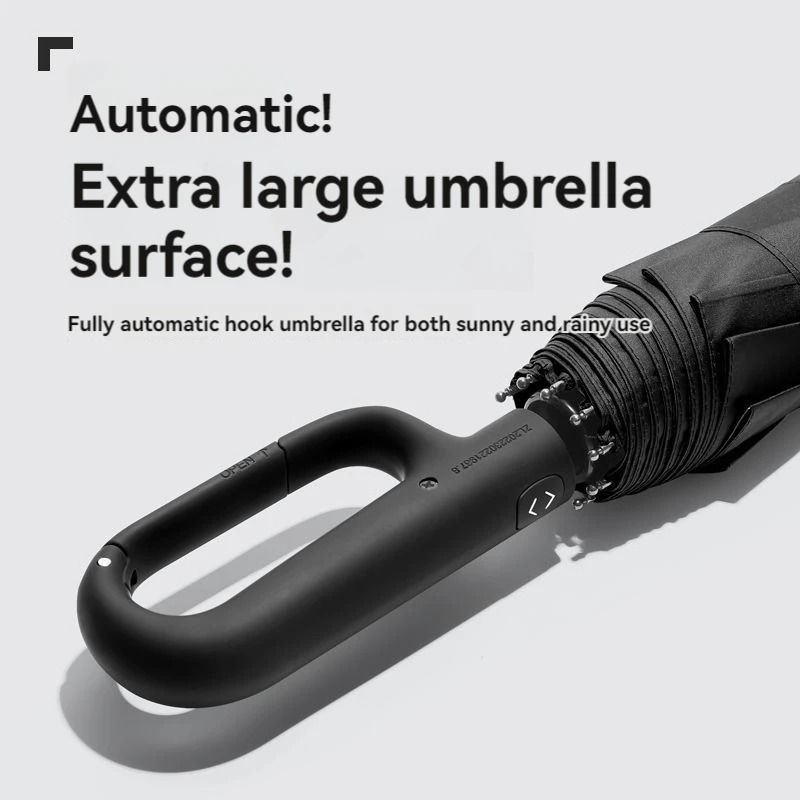Ring Buckle Design 20 Rib Fully Automatic Folding Umbrella Extra Large Sunshade for Men and Women