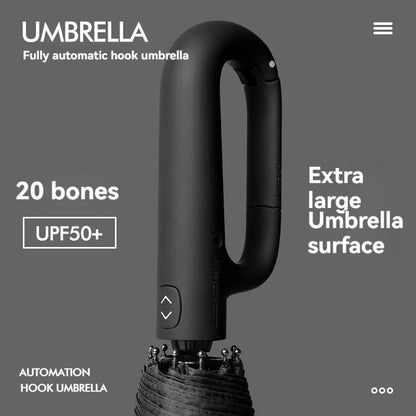 Ring Buckle Design 20 Rib Fully Automatic Folding Umbrella Extra Large Sunshade for Men and Women