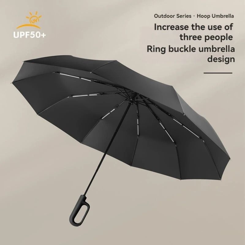 Ring Buckle Design 20 Rib Fully Automatic Folding Umbrella Extra Large Sunshade for Men and Women