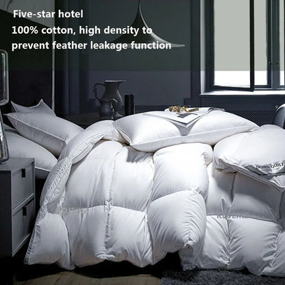 Luxury Winter Cotton Goose Down Quilt Fluffy Four Seasons Hotel Duvet
