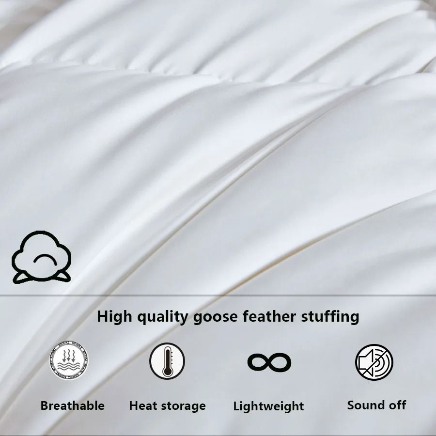 Luxury Winter Cotton Goose Down Quilt Fluffy Four Seasons Hotel Duvet