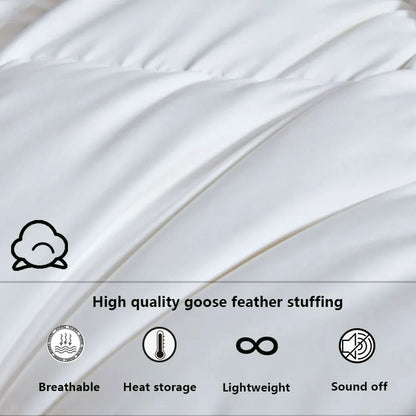 Luxury Winter Cotton Goose Down Quilt Fluffy Four Seasons Hotel Duvet