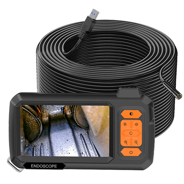 Endoscope Camera with 43 Inch Screen and Rigid Cable HD Pipe Inspection Borescope