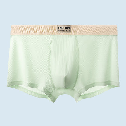 Men Breathable Boxer Shorts Underwear, Youth Elastic Panty, Thin Letters Printing Belt Underpants for Men