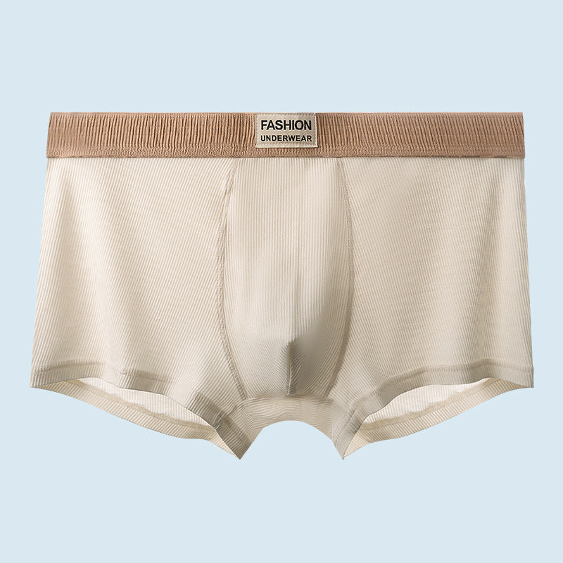 Men Breathable Boxer Shorts Underwear, Youth Elastic Panty, Thin Letters Printing Belt Underpants for Men