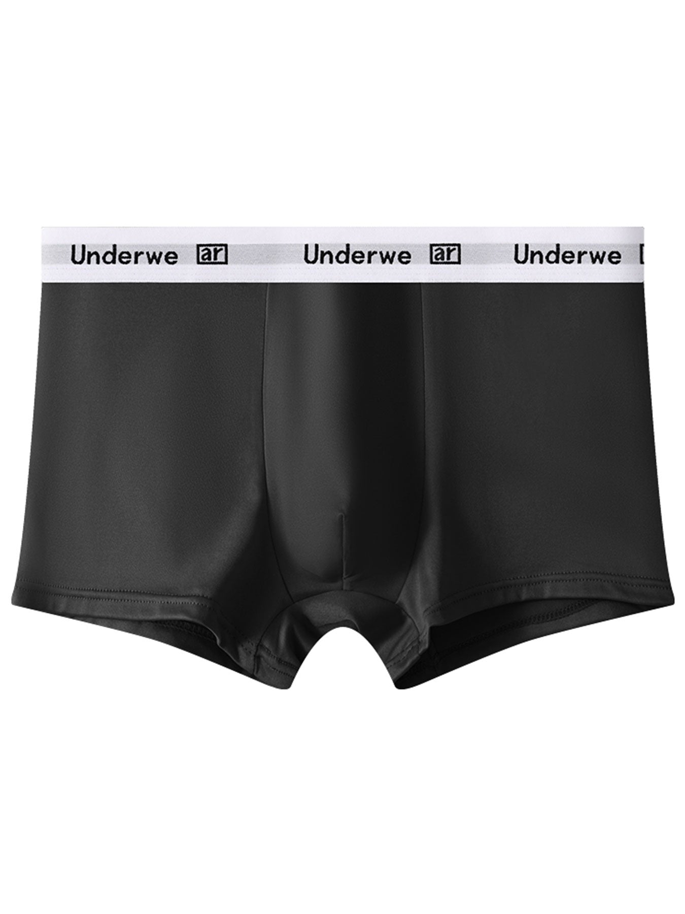 Mens 5 Pack Polyester Boxers Underwe Waistband, Solid Color Boxer Briefs, Lightweight Quick Dry Underwear Multipack