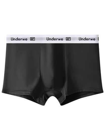 Mens 5 Pack Polyester Boxers Underwe Waistband, Solid Color Boxer Briefs, Lightweight Quick Dry Underwear Multipack